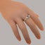 Rose Gold Natural Tanzanite & Cubic Zirconia Trilogy Ring - Full UK Hallmark Carousel 5