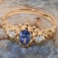 Rose Gold Natural Tanzanite & Cubic Zirconia Trilogy Ring - Full UK Hallmark Carousel 6