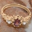 Rose Gold Natural Pink Tourmaline Cubic Zirconia Trilogy Ring - Full UK Hallmark Carousel 6