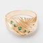 Rose Gold Natural Emerald Womens Band Ring - Full 14ct Gold UK Hallmark Carousel 2