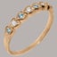 Rose Gold Natural Diamond & Aquamarine Womens Eternity Ring - Full UK Hallmark Carousel 1