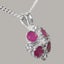 Sterling Silver Cubic Zirconia Ruby Womens Vintage Pendant - Full UK Hallmark Carousel 3