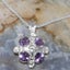 White Gold Natural Diamond Amethyst Womens Vintage Pendant - Full UK Hallmark Carousel 4