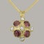 Gold Cubic Zirconia Pink Tourmaline Womens Vintage Pendant - Full UK Hallmark Carousel 1