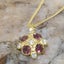Gold Cubic Zirconia Pink Tourmaline Womens Vintage Pendant - Full UK Hallmark Carousel 3