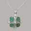 White Gold Natural Diamond Emerald Womens Vintage Pendant - Full UK Hallmark Carousel 1