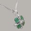 White Gold Natural Diamond Emerald Womens Vintage Pendant - Full UK Hallmark Carousel 2