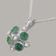 White Gold Natural Diamond Emerald Womens Vintage Pendant - Full UK Hallmark Carousel 3