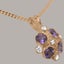 Rose Gold Cubic Zirconia Amethyst Womens Vintage Pendant - Full UK Hallmark Carousel 2
