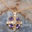 Rose Gold Cubic Zirconia Amethyst Womens Vintage Pendant - Full UK Hallmark Carousel 4