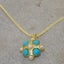 Gold Pearl & Turquoise Womens Vintage Pendant - Full 18k UK Hallmark Carousel 4
