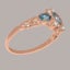 Rose Gold Natural Blue Topaz Diamond Womens Trilogy Ring - Full 9ct UK Hallmark Carousel 3