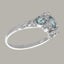 White Gold Natural Aquamarine Cubic Zirconia Trilogy Ring - Full UK Hallmark Carousel 2