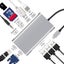 USB Type C Hub Type-C HDMI 4K VGA Adapter RJ45 Lan Ethernet 3.5mm Jack Audio SD Carousel 4