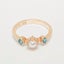 Rose Gold Pearl & Blue Topaz Womens Trilogy Ring - Full 18k UK Hallmark Carousel 1