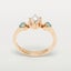 Rose Gold Pearl & Blue Topaz Womens Trilogy Ring - Full 18k UK Hallmark Carousel 3