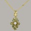 Gold Natural Diamond & Peridot Womens Pendant & Chain Carousel 3