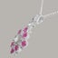 White Gold Natural Diamond & Ruby Womens Pendant & Chain Carousel 3