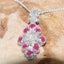 White Gold Natural Diamond & Ruby Womens Pendant & Chain Carousel 4