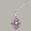 Sterling Silver Cubic Zirconia & Pink Tourmaline Womens Pendant & Chain Carousel 3