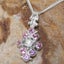 Sterling Silver Cubic Zirconia & Pink Tourmaline Womens Pendant & Chain Carousel 4