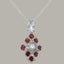 White Gold Cubic Zirconia & Garnet Womens Pendant & Chain Carousel 3