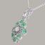 Sterling Silver Natural Diamond & Emerald Womens Pendant & Chain Carousel 3