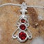 Sterling Silver Natural Garnet & Diamond Womens Bohemian Pendant & Chain Carousel 4