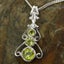 White Gold Natural Peridot & Cubic Zirconia Womens Bohemian Pendant & Chain Carousel 4