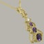 Gold Natural Amethyst & Cubic Zirconia Womens Bohemian Pendant & Chain Carousel 3