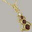 Gold Natural Garnet & Cubic Zirconia Womens Bohemian Pendant & Chain Carousel 3