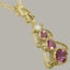 Gold Natural Pink Tourmaline & Cubic Zirconia Womens Bohemian Pendant & Chain Carousel 3