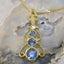 Gold Natural Sapphire & Cubic Zirconia Womens Bohemian Pendant & Chain Carousel 4