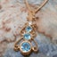 Rose Gold Natural Blue Topaz & Cubic Zirconia Womens Bohemian Pendant & Chain Carousel 4