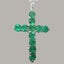 White Gold Natural Emerald Womens Cross Pendant & Chain Carousel 2