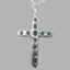 White Gold Natural Emerald Womens Cross Pendant & Chain Carousel 3