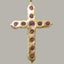 Gold Natural Pink Tourmaline Womens Cross Pendant & Chain Carousel 3