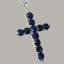 Sterling Silver Natural Sapphire Womens Cross Pendant & Chain Carousel 1
