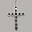 Sterling Silver Natural Sapphire Womens Cross Pendant & Chain Carousel 3