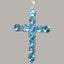 White Gold Natural Blue Topaz Womens Cross Pendant & Chain Carousel 2