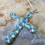 White Gold Natural Blue Topaz Womens Cross Pendant & Chain Carousel 4