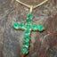 Gold Natural Emerald Womens Cross Pendant & Chain - Choice of Chain Lengths Carousel 4