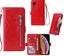 Samsung Galaxy Xcover 5 PU leather wallet case card slots zip side magnet red Carousel 1