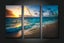 ON SALE FREE SHIPPING - 3 Piece Canvas Art Print - SEASCAPE Carousel 1