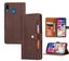Galaxy A30 pu leather wallet case front pocket magnetic closure brown Carousel 1
