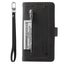 Galaxy A30 all in one Suede wallet case front zip pocket lanyard black Carousel 3