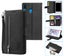 Galaxy A30 all in one Suede wallet case front zip pocket lanyard black Carousel 1