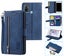 Oppo A53 A53s all in one Suede wallet case front zip pocket lanyard navy Carousel 1
