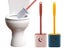 2X Soft TPR Toilet Brush with Holder Home Bedroom Cleaning Tools Moon Blue Pink Carousel 1