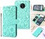 Moto G5S embossed PU leather wallet case floral green Carousel 1